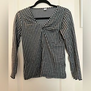 Old navy, checkered, long sleeve top, warn once